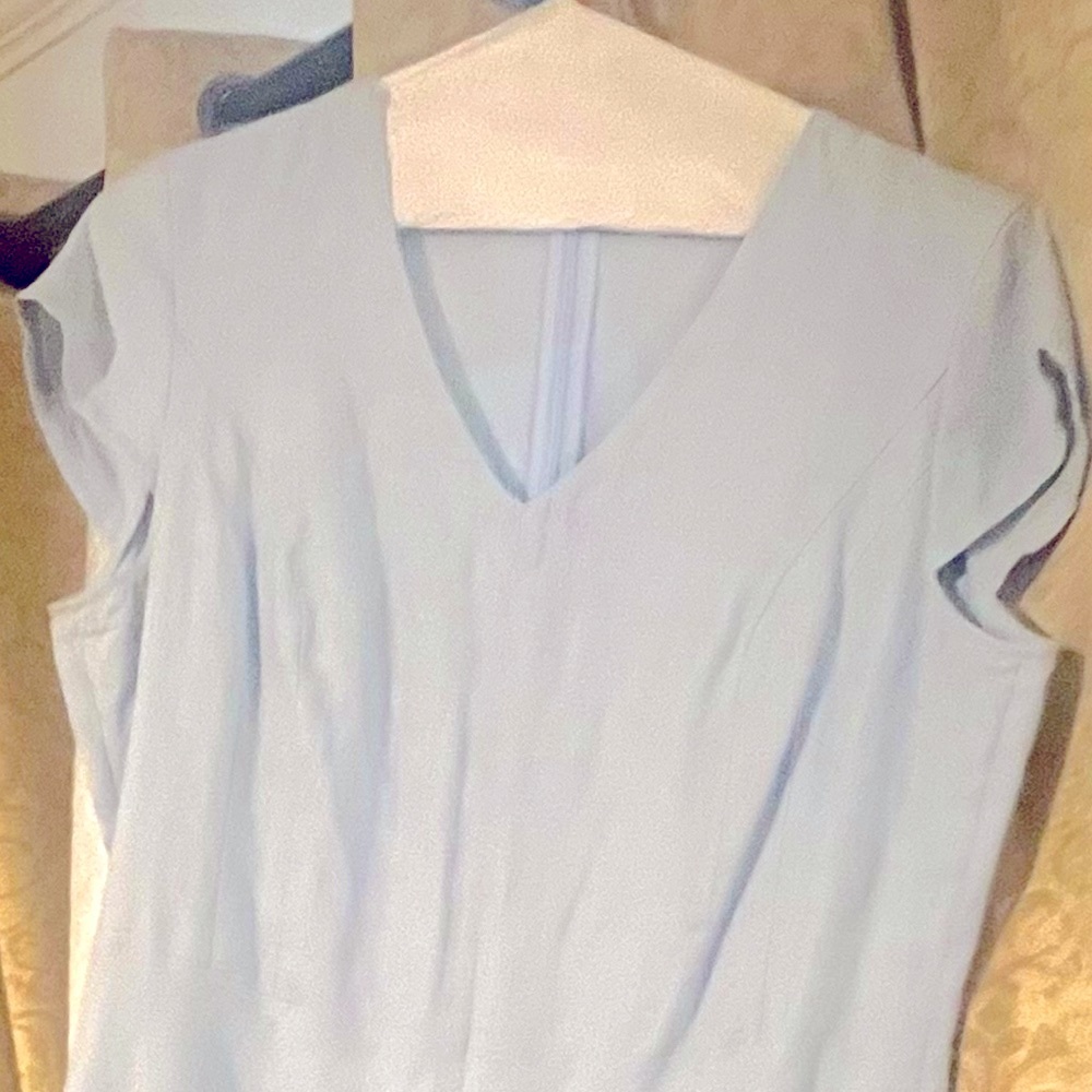 Brooks Brothers Baby Blue Linen Dress with separate lining worn once